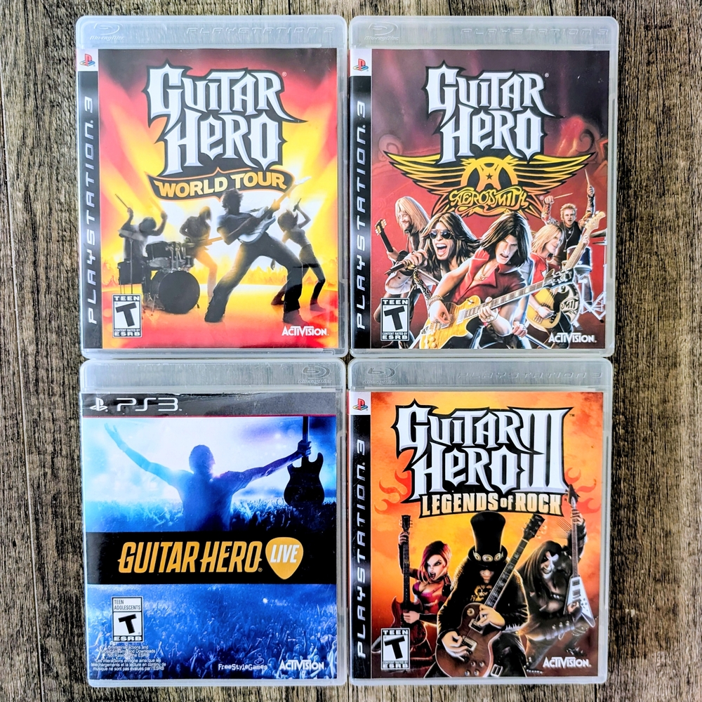 Sony PlayStation 3 Guitar Hero Lot Of 4 Collection